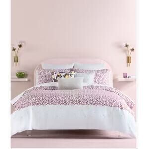 Kate Spade New York Carnation Duvet Cover King Purple Floral Cotton Preppy
